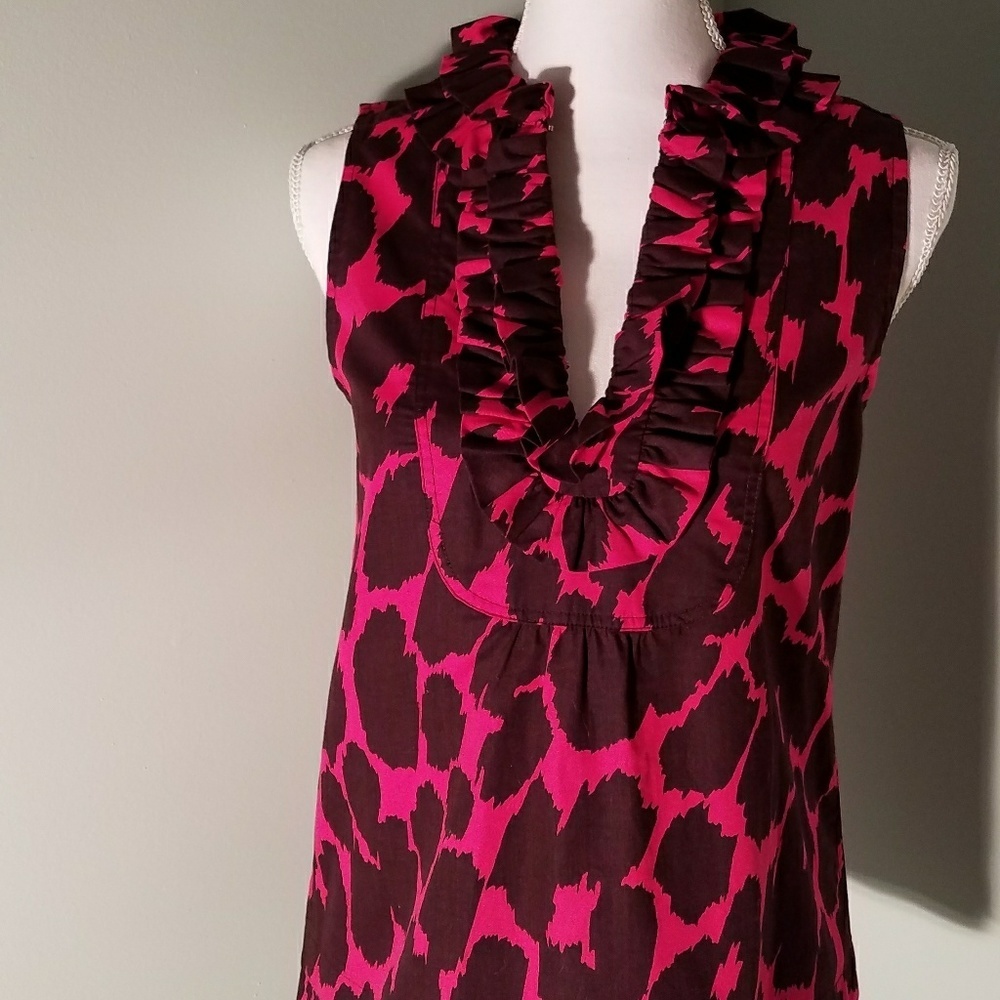 Marc by Marc Jacobs Pink and Brown Ruffle …